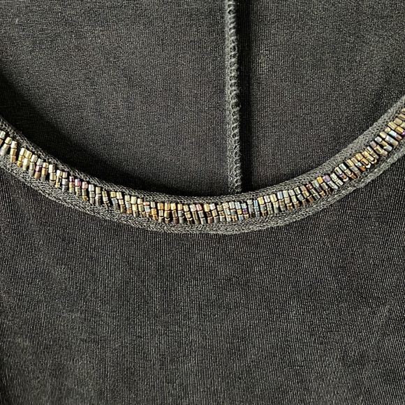 Catherine’s Black Tank Rounded Neck With Beaded Edge Size 2X Like New - Picture 2 of 5